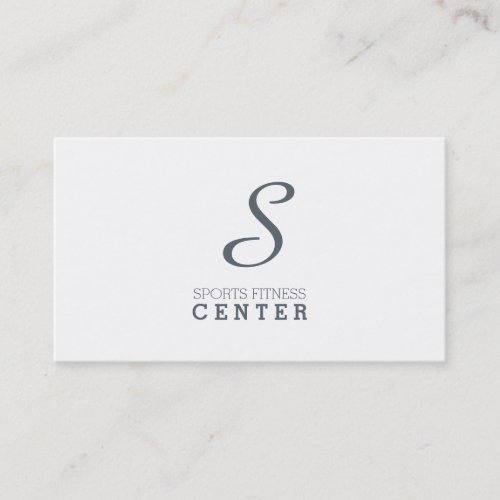 Simple Monogram slate blue gray Business Card