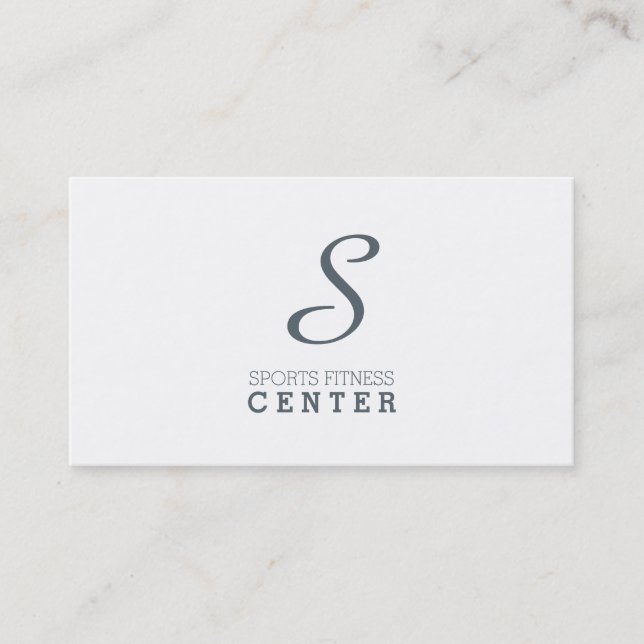 Simple Monogram (slate blue gray) Business Card (Front)