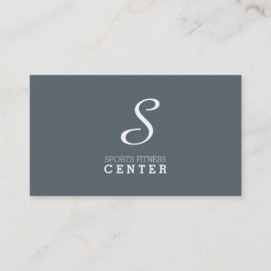 Simple Monogram (slate blue gray) Business Card