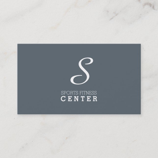 Simple Monogram (slate blue gray) Business Card (Front)