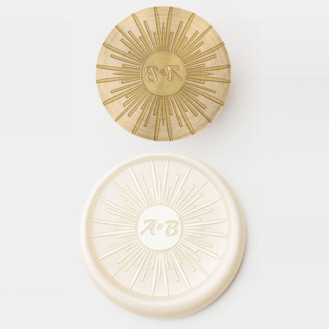 Simple Monogram Solid Brass Wax Stamper (Stamped)
