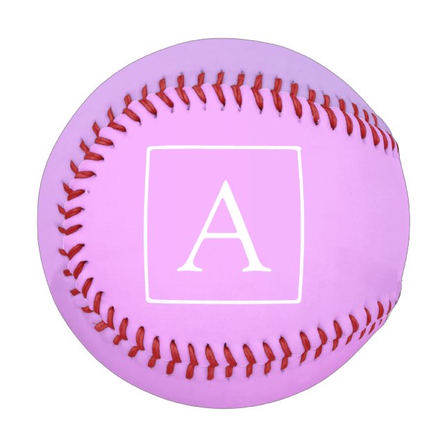 Simple Monogram | Subtle Pink/Purple Ombre Baseball (Front Left)