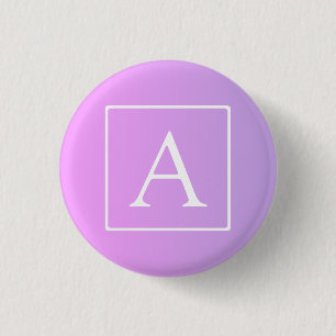 Simple Monogram Subtle Pink/Purple Ombre Button