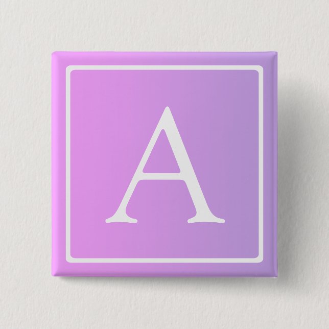 Simple Monogram | Subtle Pink/Purple Ombre Button (Front)