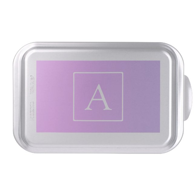Simple Monogram | Subtle Pink/Purple Ombre Cake Pan (Front)