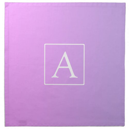 Simple Monogram  Subtle PinkPurple Ombre Cloth Napkin