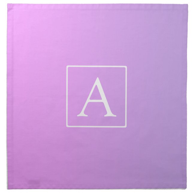 Simple Monogram | Subtle Pink/Purple Ombre Cloth Napkin (Front)