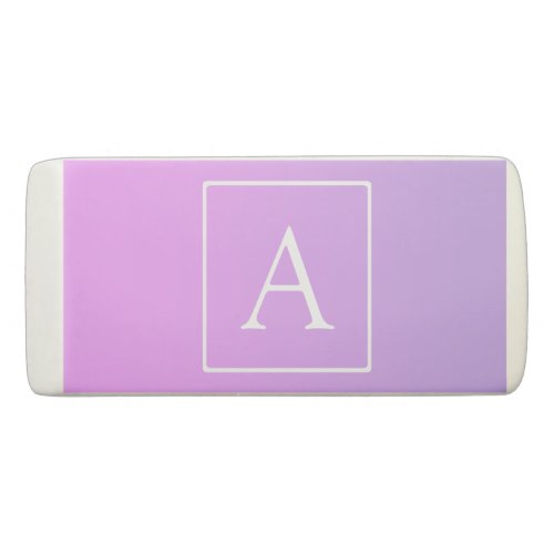 Simple Monogram  Subtle PinkPurple Ombre Eraser