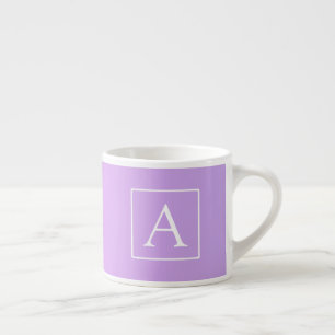 Simple Monogram Subtle Pink/Purple Ombre Espresso Cup