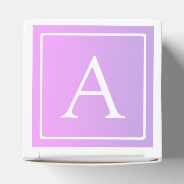 Simple Monogram | Subtle Pink/Purple Ombre Favor Boxes (Top)