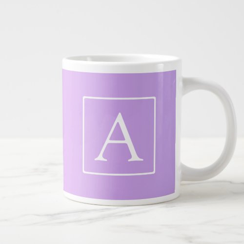 Simple Monogram  Subtle PinkPurple Ombre Giant Coffee Mug