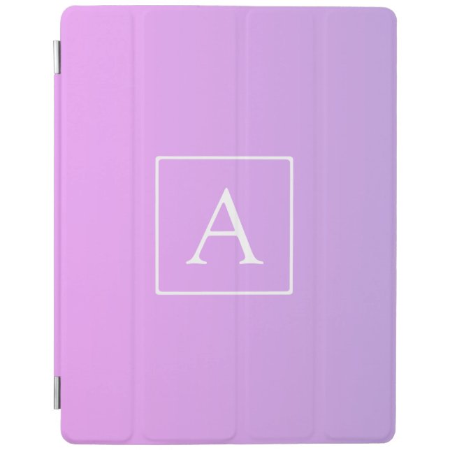 Simple Monogram | Subtle Pink/Purple Ombre iPad Smart Cover (Front)