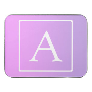 Simple Monogram Subtle Pink/Purple Ombre Jigsaw Puzzle