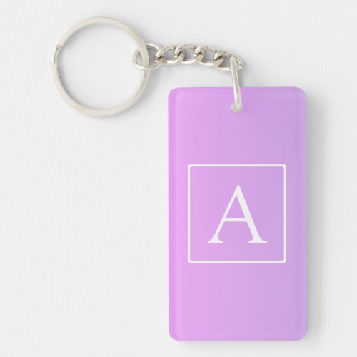 Simple Monogram  Subtle PinkPurple Ombre Keychain