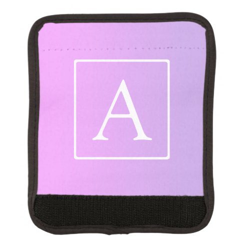 Simple Monogram  Subtle PinkPurple Ombre Luggage Handle Wrap