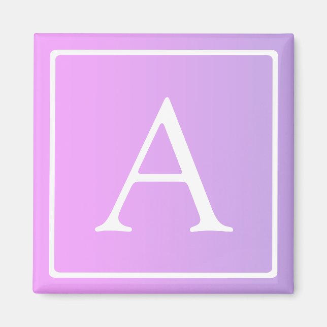 Simple Monogram | Subtle Pink/Purple Ombre Magnet (Front)