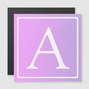 Simple Monogram Subtle Pink/Purple Ombre Magnetic Invitation