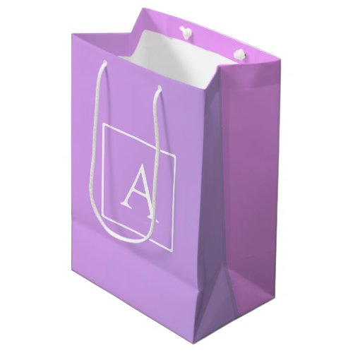 Simple Monogram  Subtle PinkPurple Ombre Medium Gift Bag