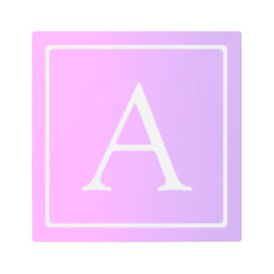 Simple Monogram   Subtle Pink/Purple Ombre Metal Print
