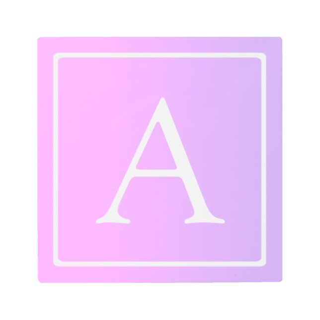 Simple Monogram | Subtle Pink/Purple Ombre Metal Print (Front)