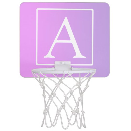 Simple Monogram  Subtle PinkPurple Ombre Mini Basketball Hoop