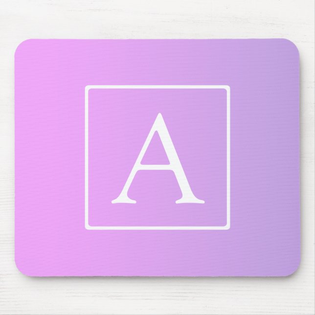 Simple Monogram | Subtle Pink/Purple Ombre Mouse Pad (Front)