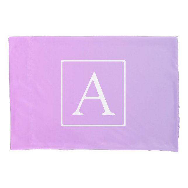 Simple Monogram | Subtle Pink/Purple Ombre Pillow Case (Front)