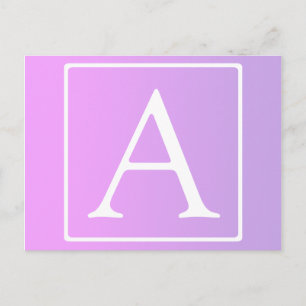 Simple Monogram   Subtle Pink/Purple Ombre Postcard