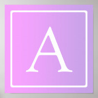 Simple Monogram | Subtle Pink/Purple Ombre