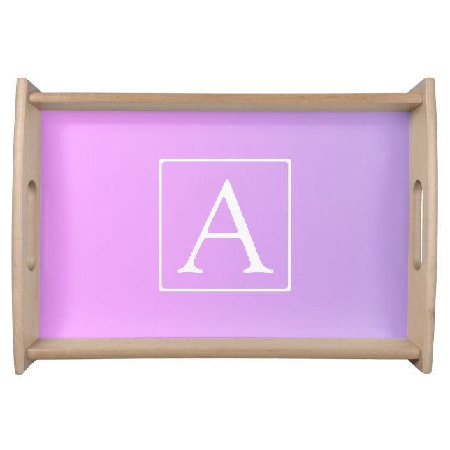 Simple Monogram | Subtle Pink/Purple Ombre Serving Tray (Front)