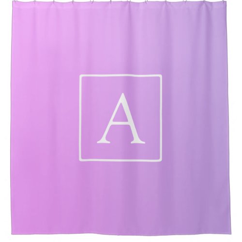 Simple Monogram  Subtle PinkPurple Ombre Shower Curtain