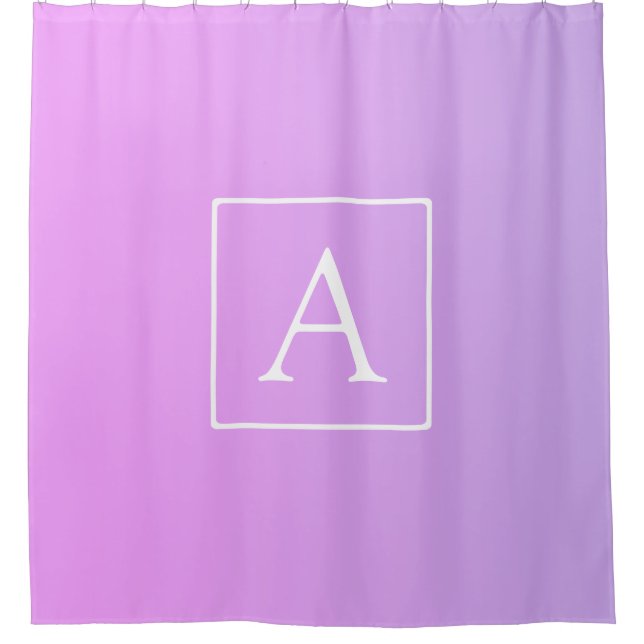 Simple Monogram | Subtle Pink/Purple Ombre Shower Curtain (Front)