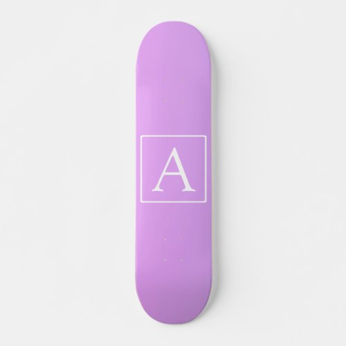 Simple Monogram  Subtle PinkPurple Ombre Skateboard