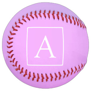 Simple Monogram Subtle Pink/Purple Ombre Softball