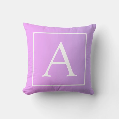 Simple Monogram  Subtle PinkPurple Ombre Throw Pillow