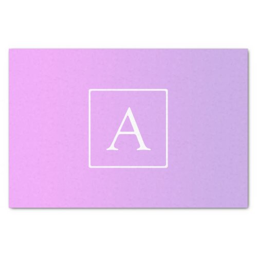 Simple Monogram  Subtle PinkPurple Ombre Tissue Paper
