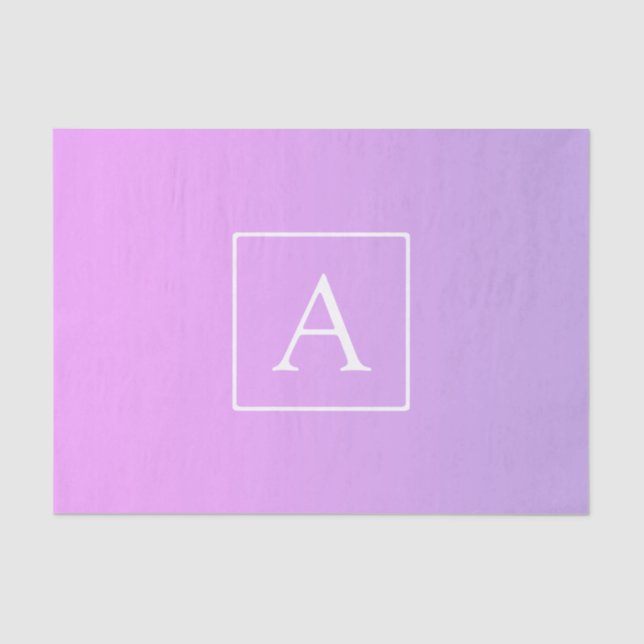 Simple Monogram | Subtle Pink/Purple Ombre Tissue Paper (Front)
