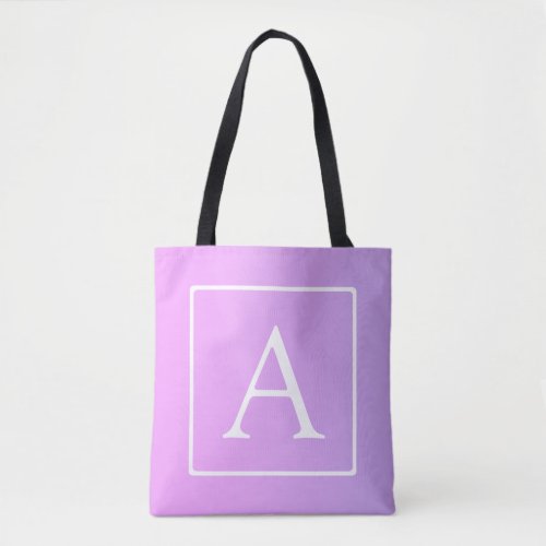 Simple Monogram  Subtle PinkPurple Ombre Tote Bag