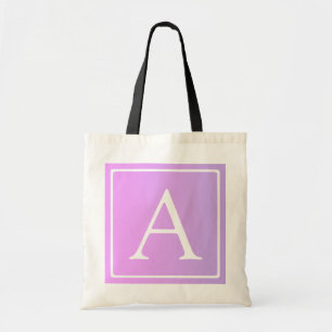 Simple Monogram Subtle Pink/Purple Ombre Tote Bag