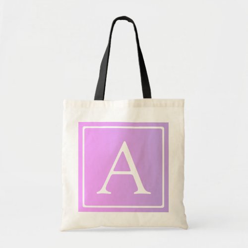 Simple Monogram  Subtle PinkPurple Ombre Tote Bag