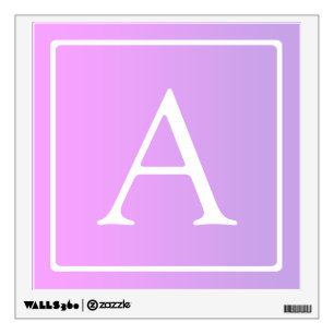 Simple Monogram   Subtle Pink/Purple Ombre Wall Decal