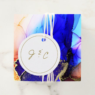 Simple Monogram Thank you Message Wedding Favor Tags