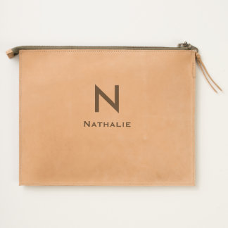 simple monogram travel pouch