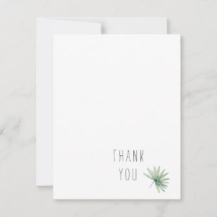 Simple Monogram Tropical Blank Thank You Note Card