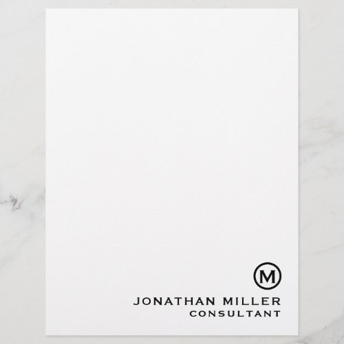 Simple Monogram Typographic Name Title Letterhead