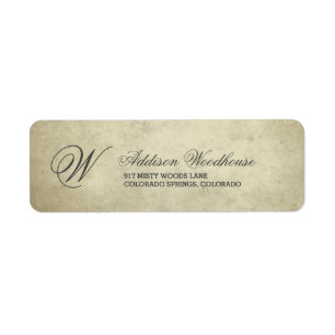 Simple Monogram   Vintage Paper Label
