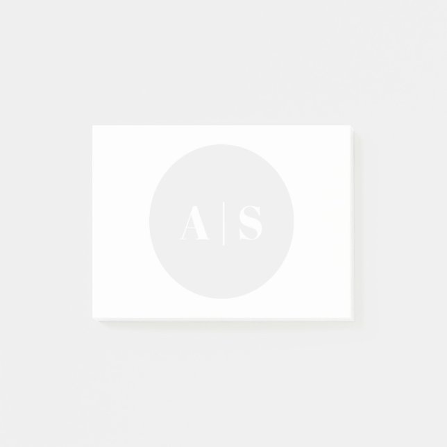 Simple Monogram Watermark Post-it Notes (Front)