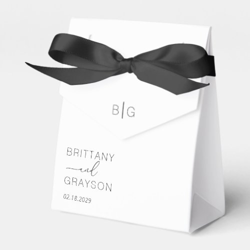 Simple Monogram Wedding Favor Boxes