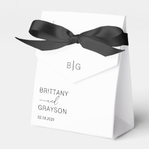 Simple Monogram Wedding Favor Boxes