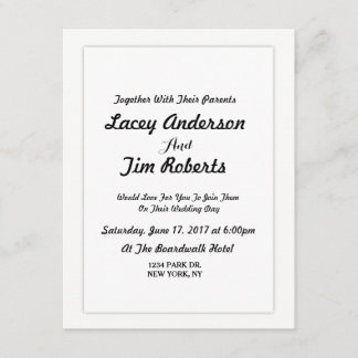 Simple Monogram Wedding Invitation